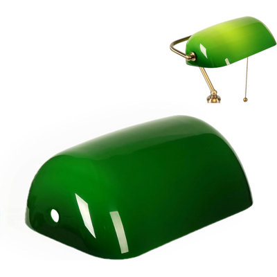  Abat-jour pour lampes de table, remplacement de l'abat-jour en verre de banquier, couvercle en verre vert de la lampe de bureau (L 8,85 po x l 5,11 po x H 2,95 po)