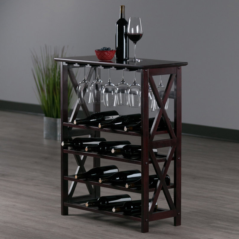 Bathurst 24 Bottle Wine Bottle & Glass Rack in Espresso