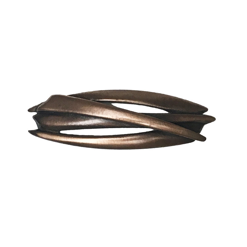Poignée fantaisie 2 1/2" center to center tissé anches est élevé, Bronze