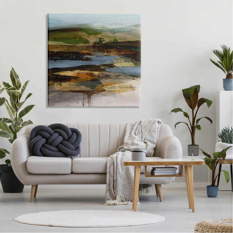 "Horizon abstrait détaillé", art mural par Ruth Fromstein, H 36 po x l 36 po x P 1,5 po