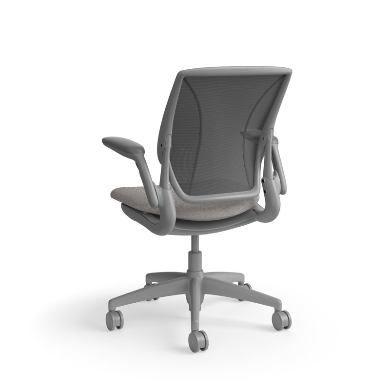 World LM, Ergonomic Task Chair with Poppy Seed Backrest, and  Autumn Upholstered Seat, Gray, Light Gray Fabric