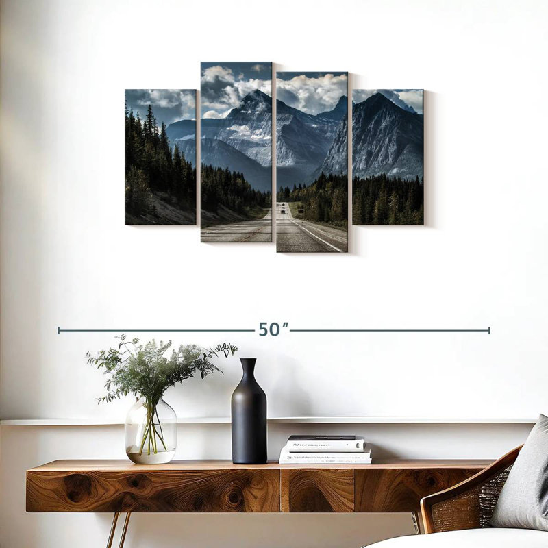 Mehar Banff Highway Mountain Scene, 22" H x 36" W