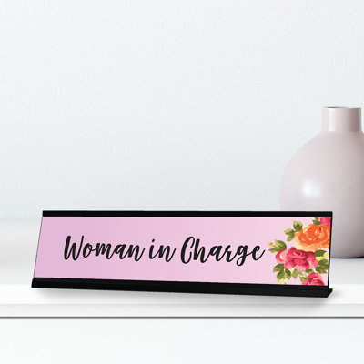Enseigne de bureau «Woman in Charge»
