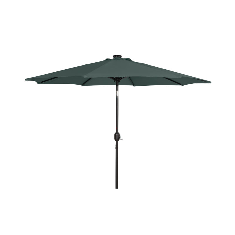 Parasol de marché lumineux 9 pi Addison, Vert foncé, vert