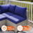 7-Piece Patio Furniture Sets,Conversation Set Sectional Sofa for Backyard, Poolside, Garden，Navy-1912746386-1912746385