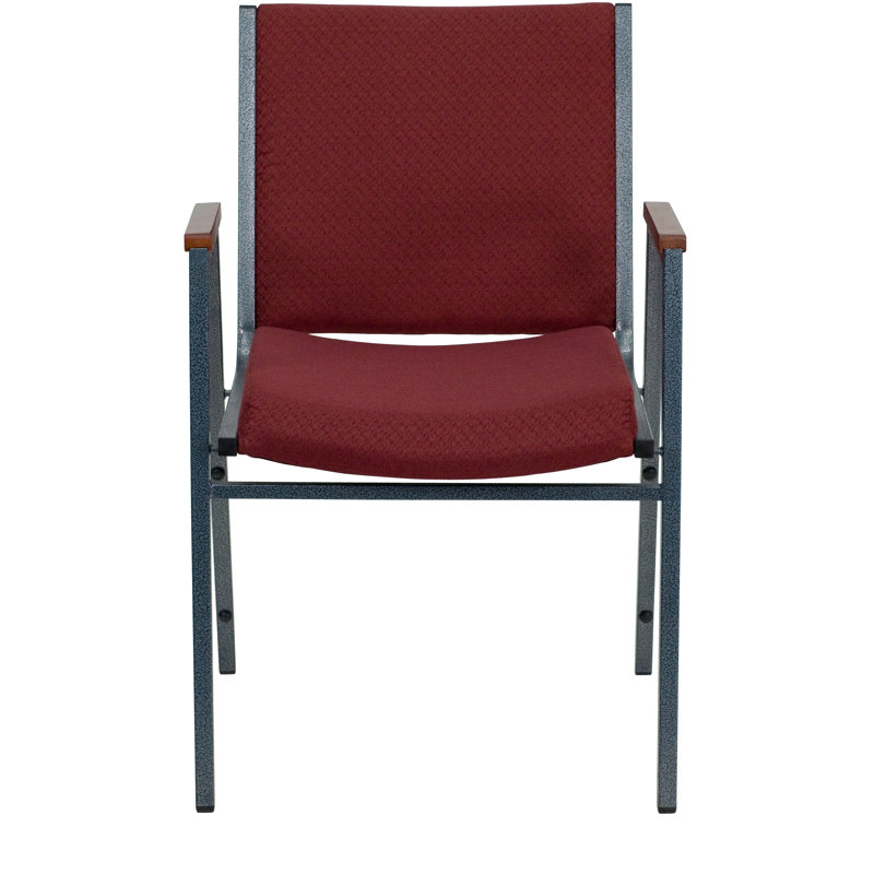Aliya Heavy Duty Stack Chair with Arms, Burgundy