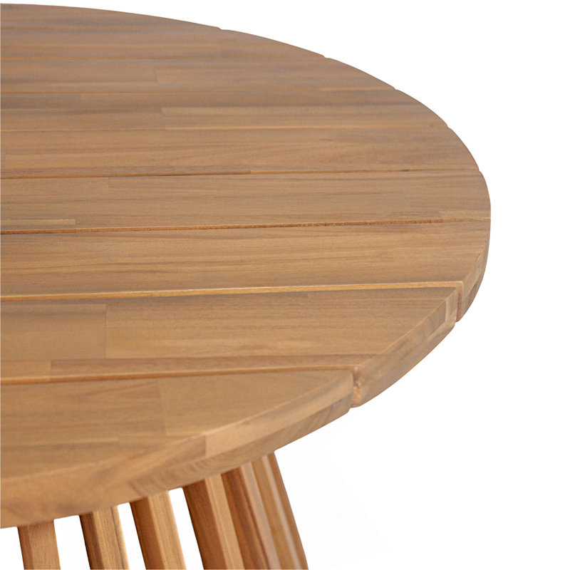 Table basse de patio en bois d'acacia, Teck clair