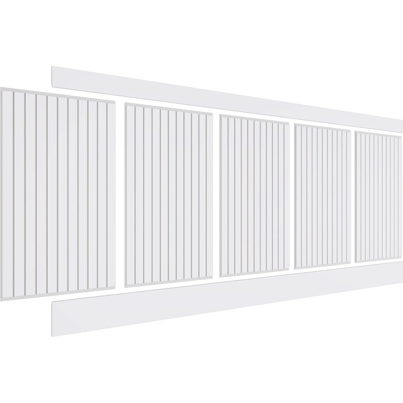 40" x 94.5" White PVC Slat Wall Wainscot Paneling Kit