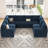 Seybert Velvet Chenille U Shaped Sofa Modular Sectional Sofa Living Room Corner Couch-878295315-878295316