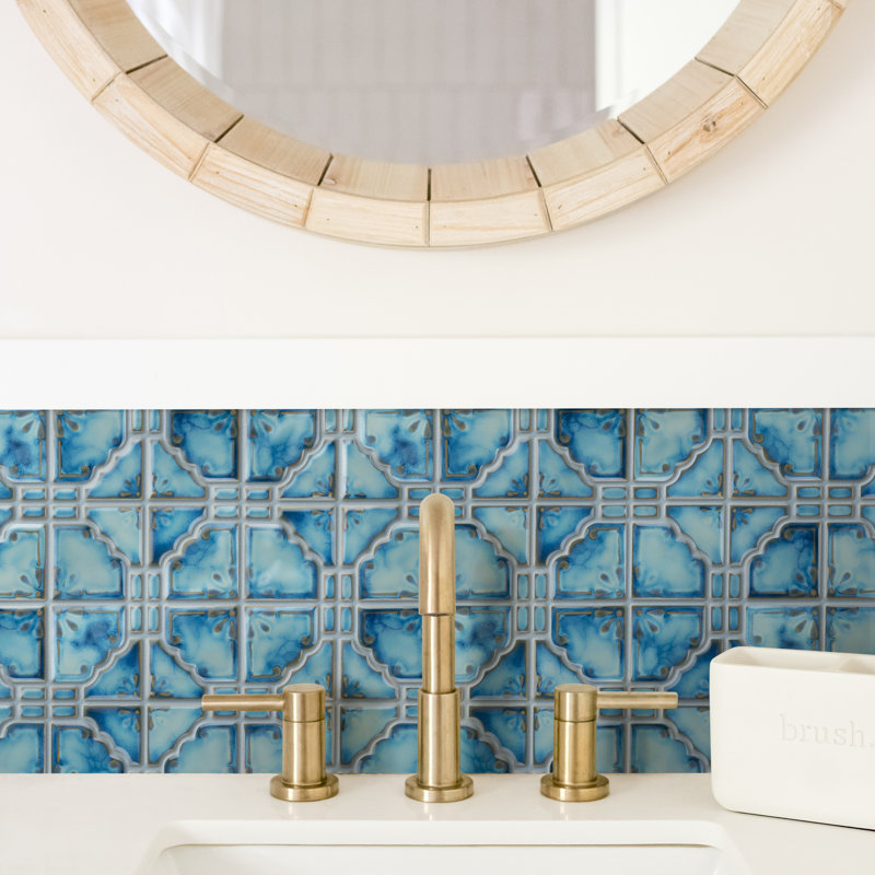 Moonbeam Porcelain Grid Mosaic Wall & Floor Tile, Diva Blue