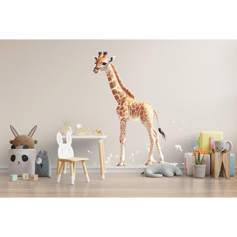 Art mural bébé girafe, décor de chambre de bébé girafe neutre, art de chambre pour enfants safari 163Mv, H 16 po x l 9 po