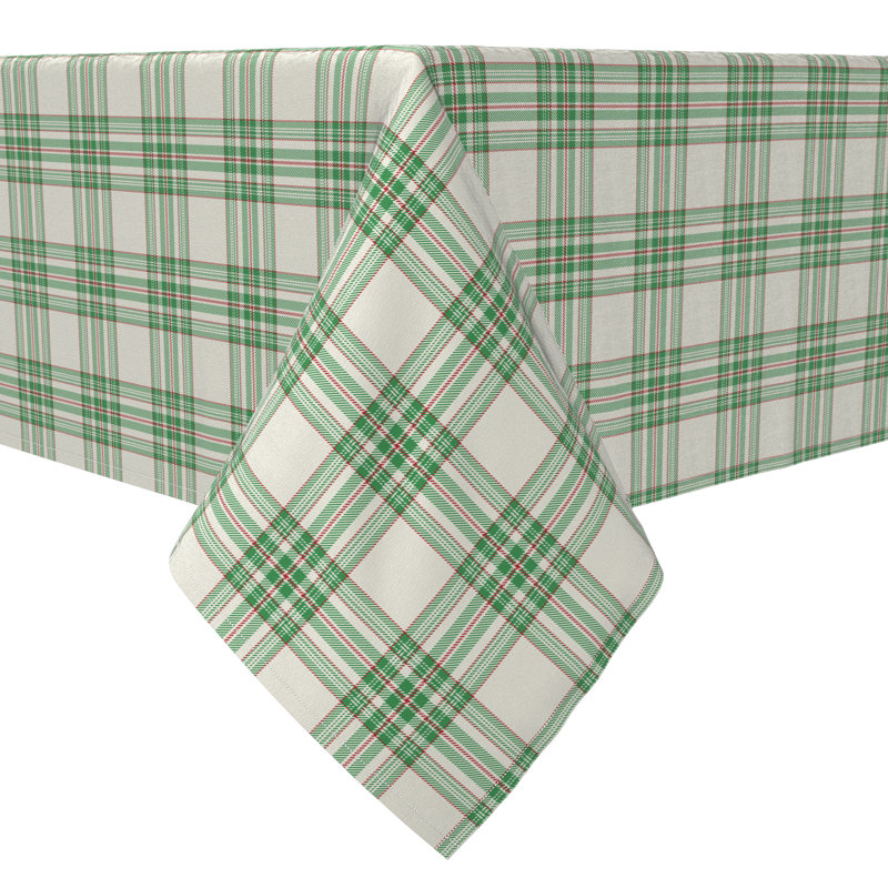 Plaid Cotton Twill Tablecloth, 60" x 120" Rectangle