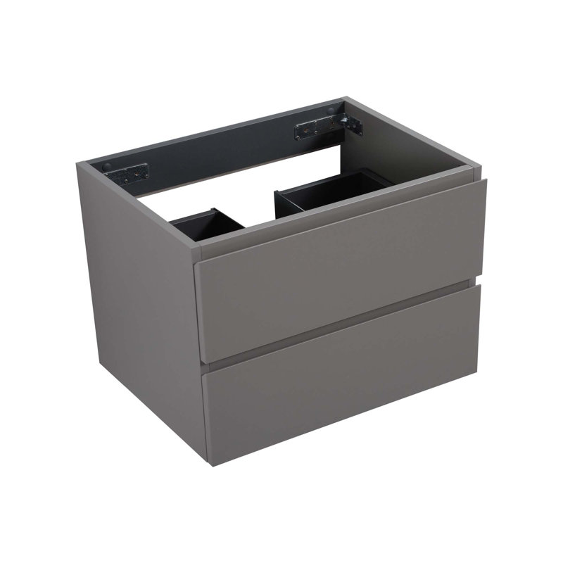 Base de meuble-lavabo mural avec 2 tiroirs (base seulement) , Gris