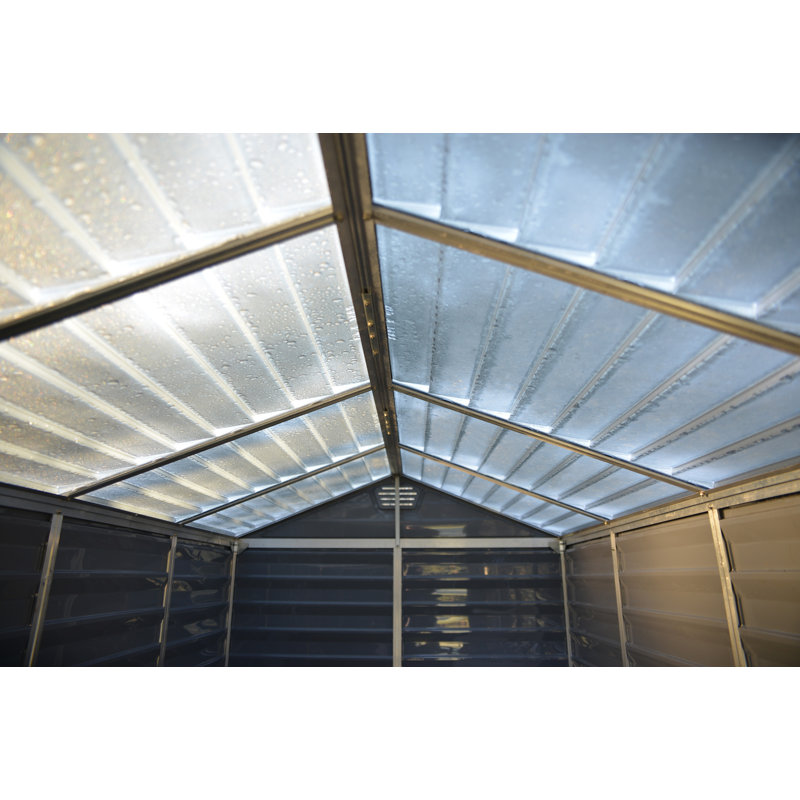 Gray 6' x 8' Polycarbonate and Aluminum Storage Shed