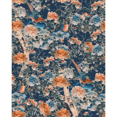 Chinese Garden Floral Wallpaper Roll