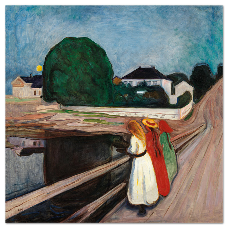 Ragazze Sul Molo by Edvard Munch - No Frame Painting on Plastic / Acrylic, 70cm H x 70cm W
