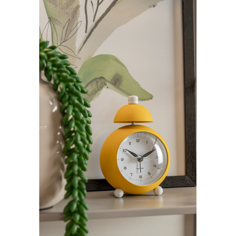Iron Mechanical Alarm Tabletop Clock, Yellow