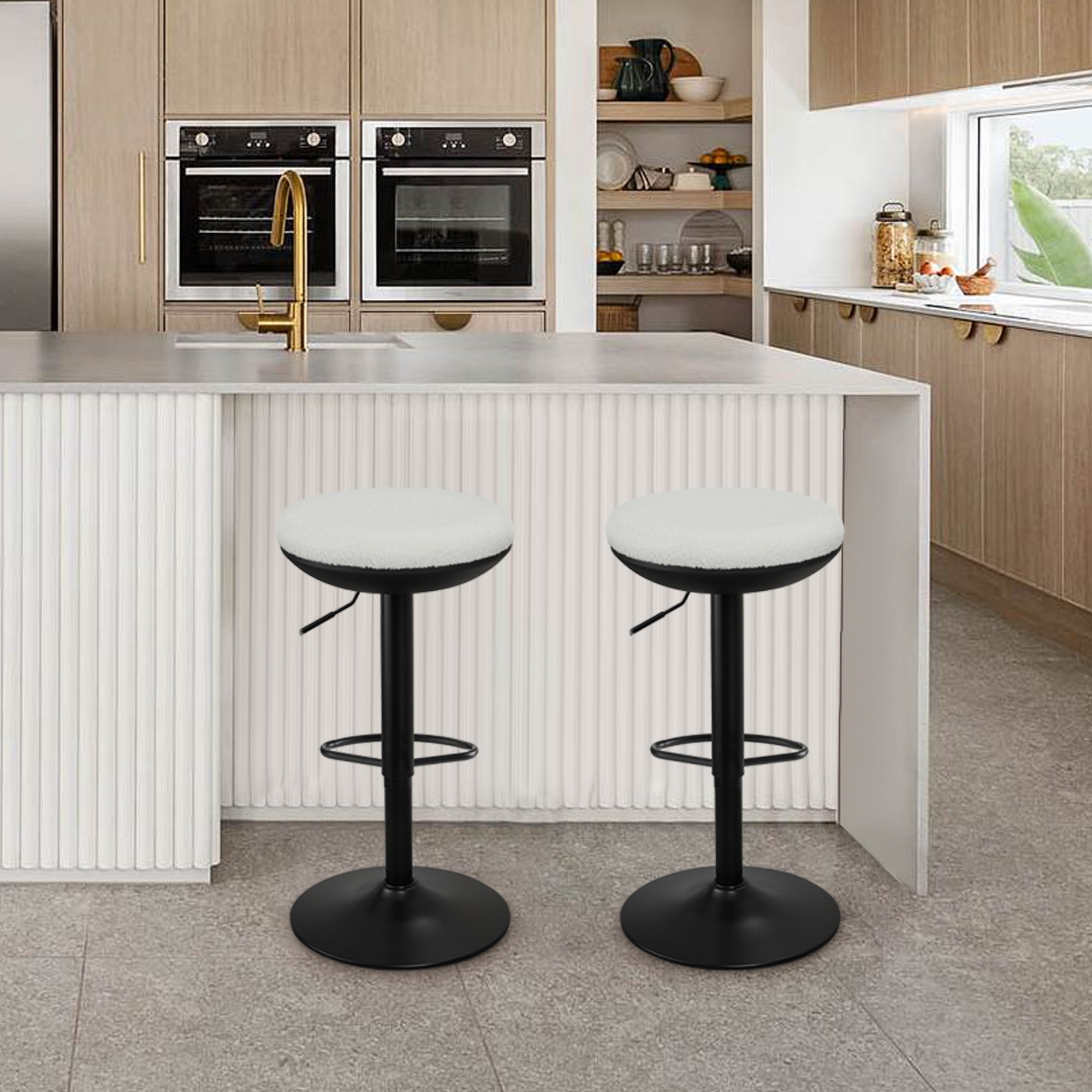 Upholstered backless bar stools discount