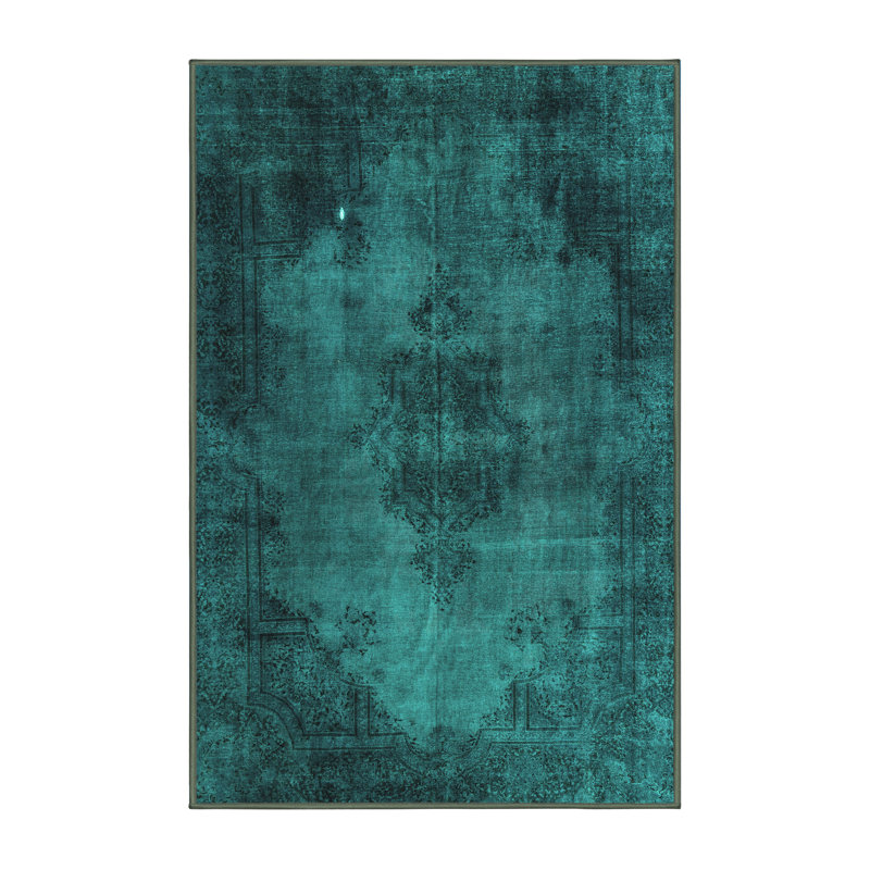 Tapis oriental en laine / polyester tissé à la machine Ineze, Rectangle 7 pi x 10 pi