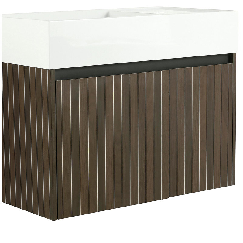 Armoire de salle de bain 30 po avec lavabo, portes, fixation flottante, pour petite salle de bain