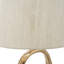 D14x28,5 "Lampe de table ovale en métal découpé avec abat-jour en lin crème