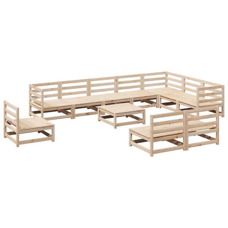 Ensemble de canapé de jardin 11 pièces Brayden Studio, Pin naturel