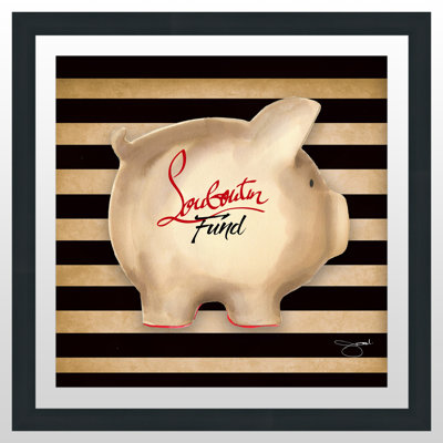 « lou bou fund », reproduction d’impression encadrée en beige/noir/rouge
