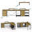 114" L-Shaped Desk With Power Hub, Industrial Gaming Desk - 6 Drawers, Removable Monitor Stand, Rustic Brown Home Office