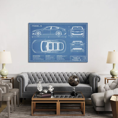 " Tesla Model S (2016-2020) Blueprint "