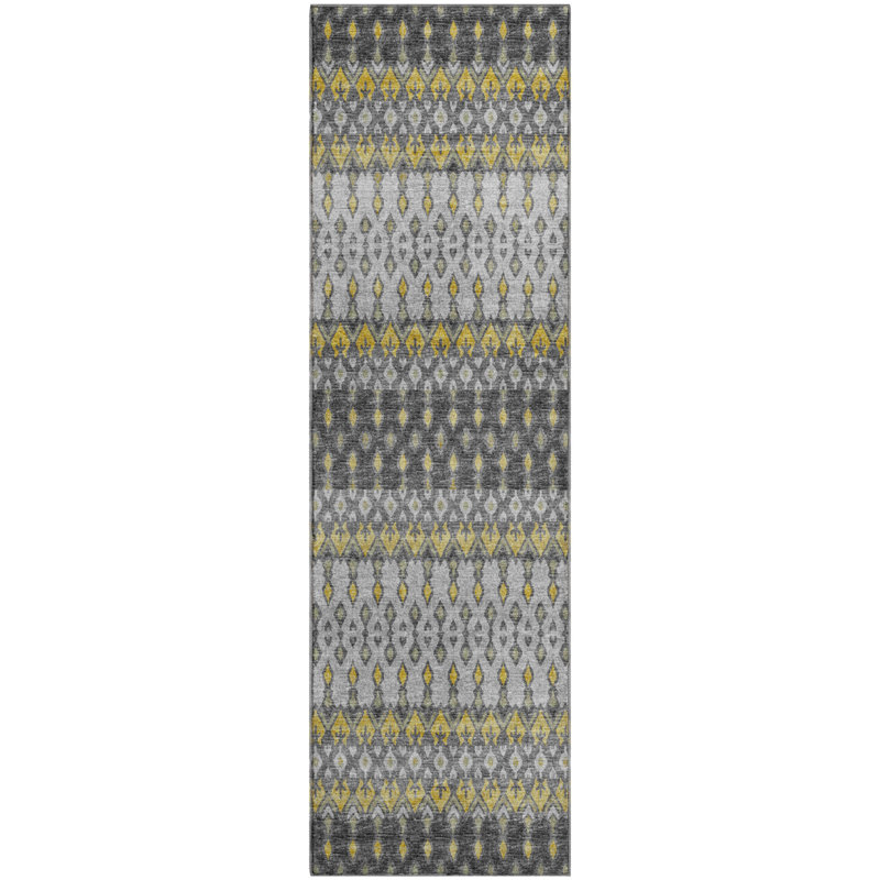 Tapis gris lavable à la machine de qualité supérieure AMF72, Tapis de couloir 2 pi 3 po x 7 pi 6 po