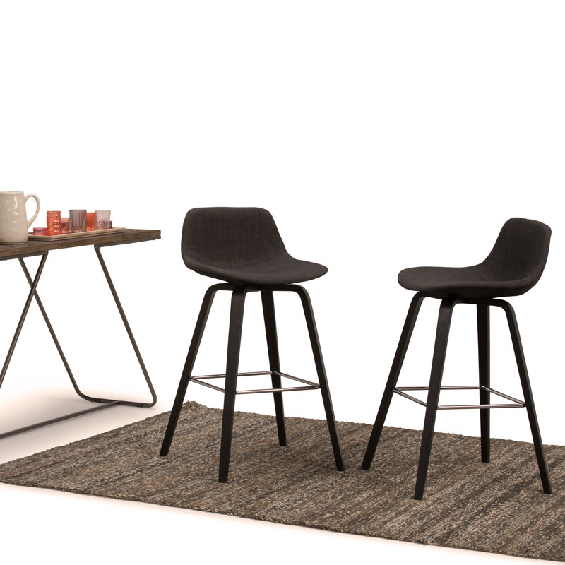 Tabouret à hauteur de comptoir / de bar Randolph (ensemble de 2), Noir, noir, noir, noir, Noir, noir, noir, noir