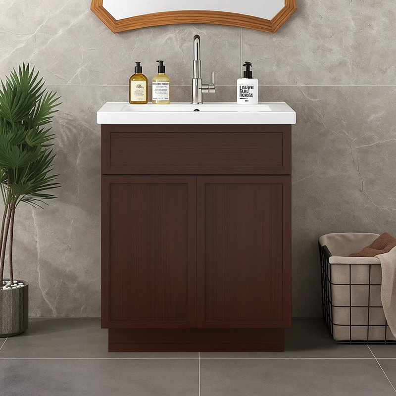 24'' Single Bathroom Vanity Base Only, Brown