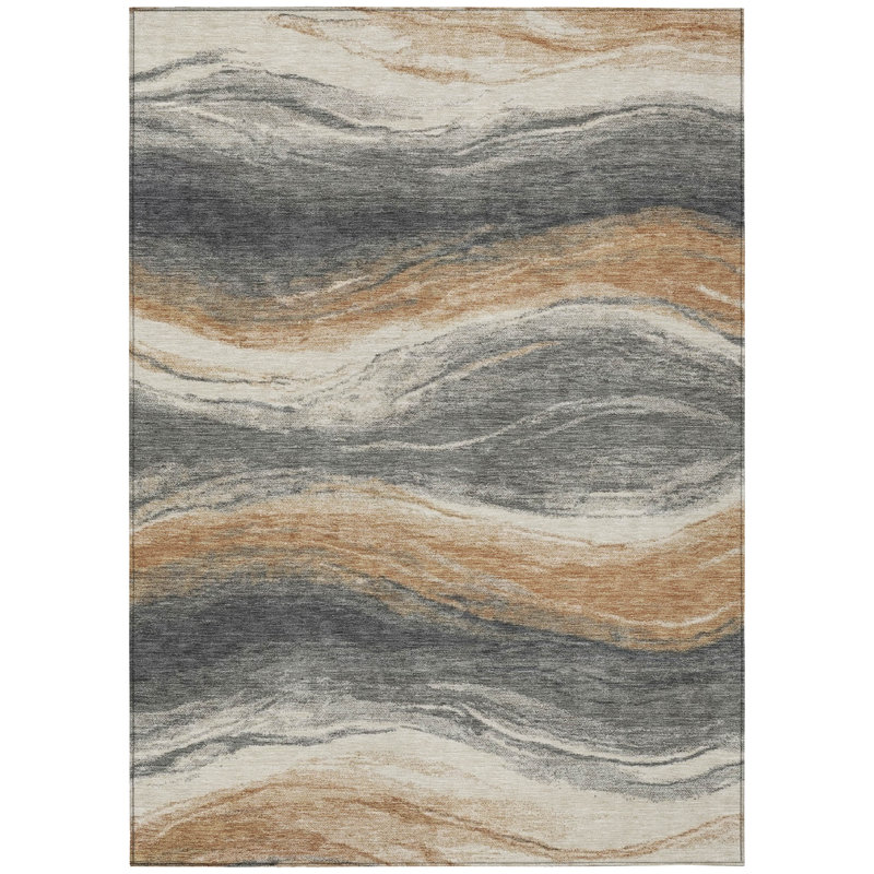 Tapis intérieur / extérieur lavable à la machine Chantille ACN3020, Gris, 9 pi x 12 pi