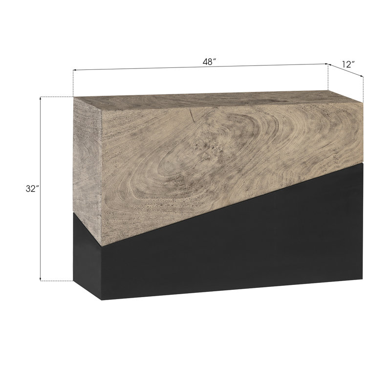 Geometry 48" Console Table, Gray Stone