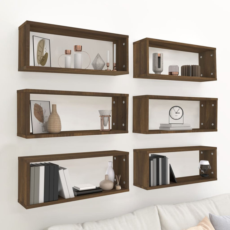 Poulos 6 Piece, Brown Oak, 23cm H x 60cm W x 15cm D