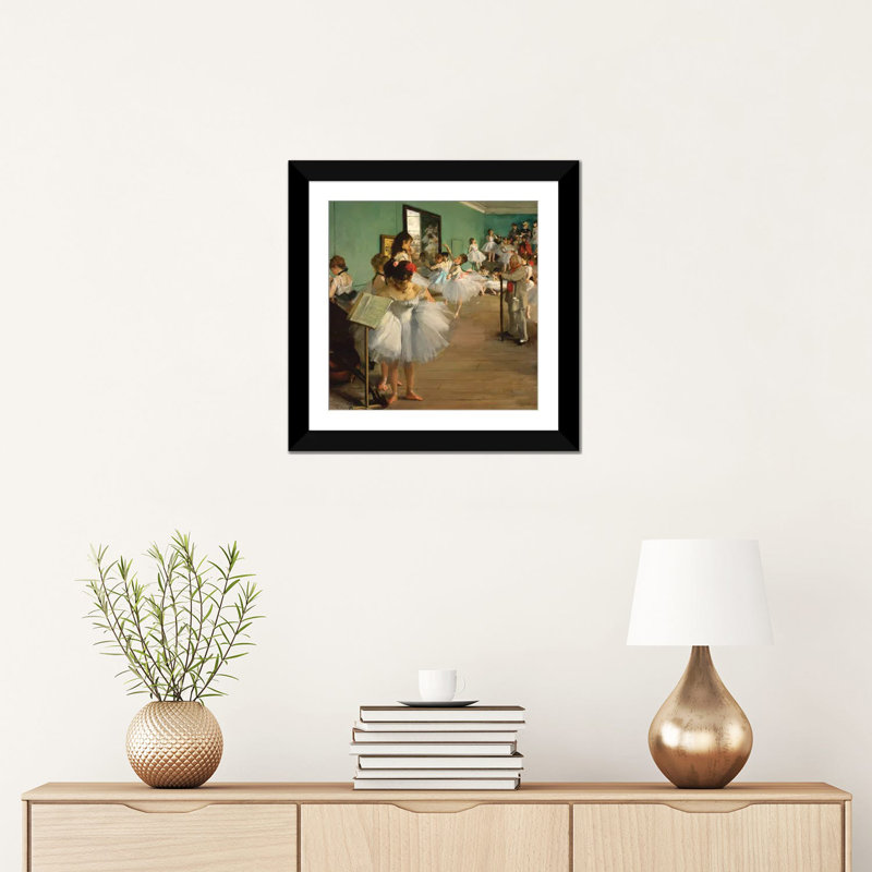 «The Dance Class, 1874», art sur toile, H 16 po x l 16 po x P 1 po, Papier d'art encadré noir, Blanc