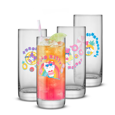 Hello Kitty & Friends Summer Glasses, 13oz set of 4