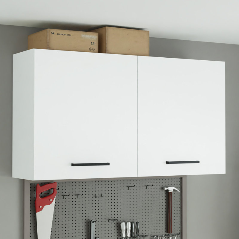 Armoire de rangement murale Ebern Designs, 47 po x 26 po, 2 portes, blanc