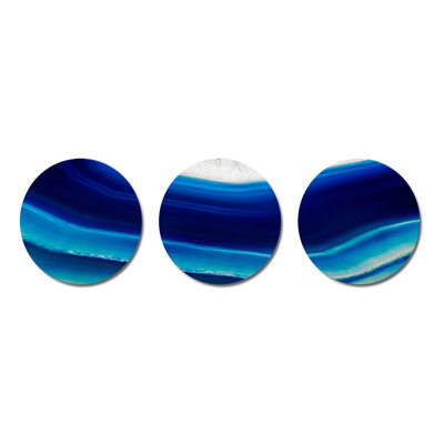 " Blue Slice Agate Crystal " 3 - Pieces