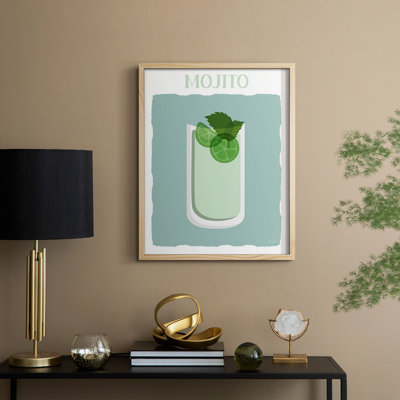 Reproduction encadrée Mojito - bois massif