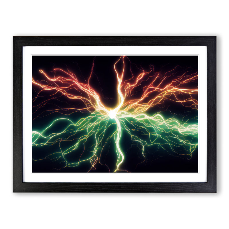 XH1022-3008X Electricity Art Vol.2 - Single Picture Frame Print, Black, 34cm H x 46cm W x 2cm D