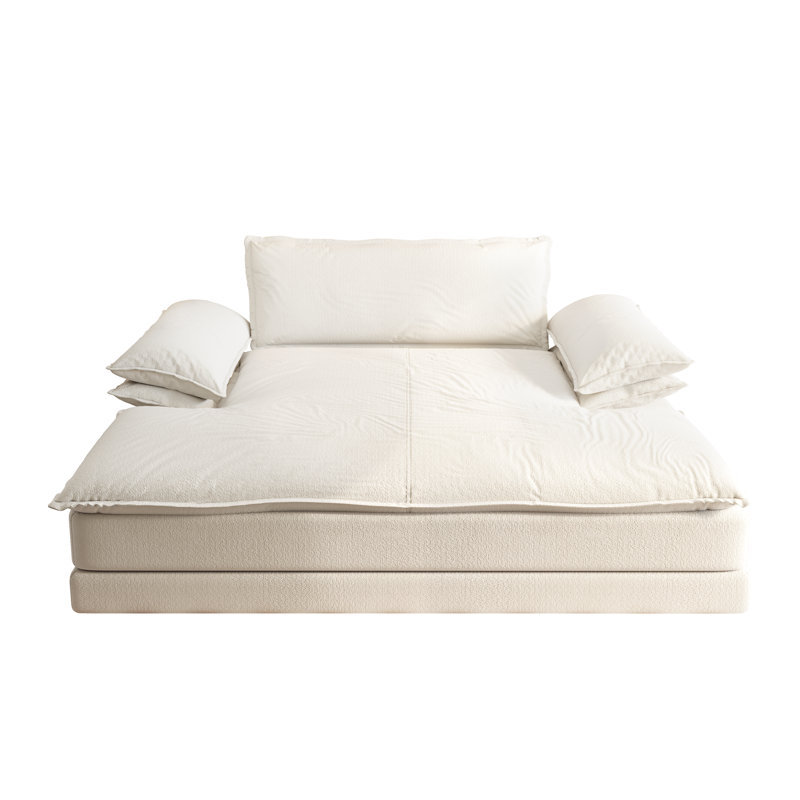 Méridienne double surdimensionnée de 80 po avec siège profond, accoudoirs larges et coussins amovibles Sheen, Beige