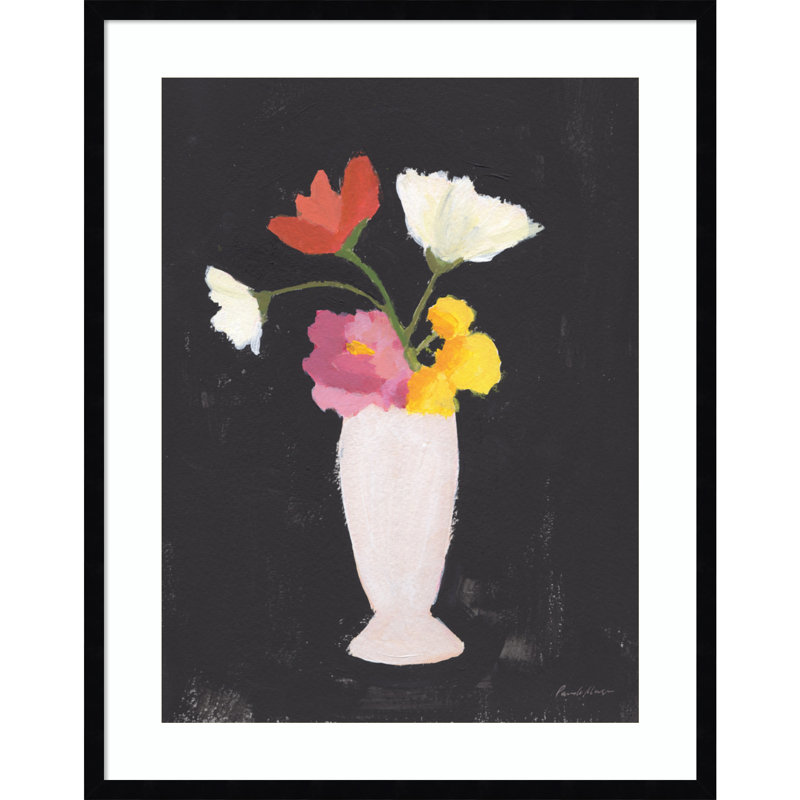 Floral on Black I, encadré sur papier par Archbell Print, Noir, H 33 po x l 26 po x P 1 po