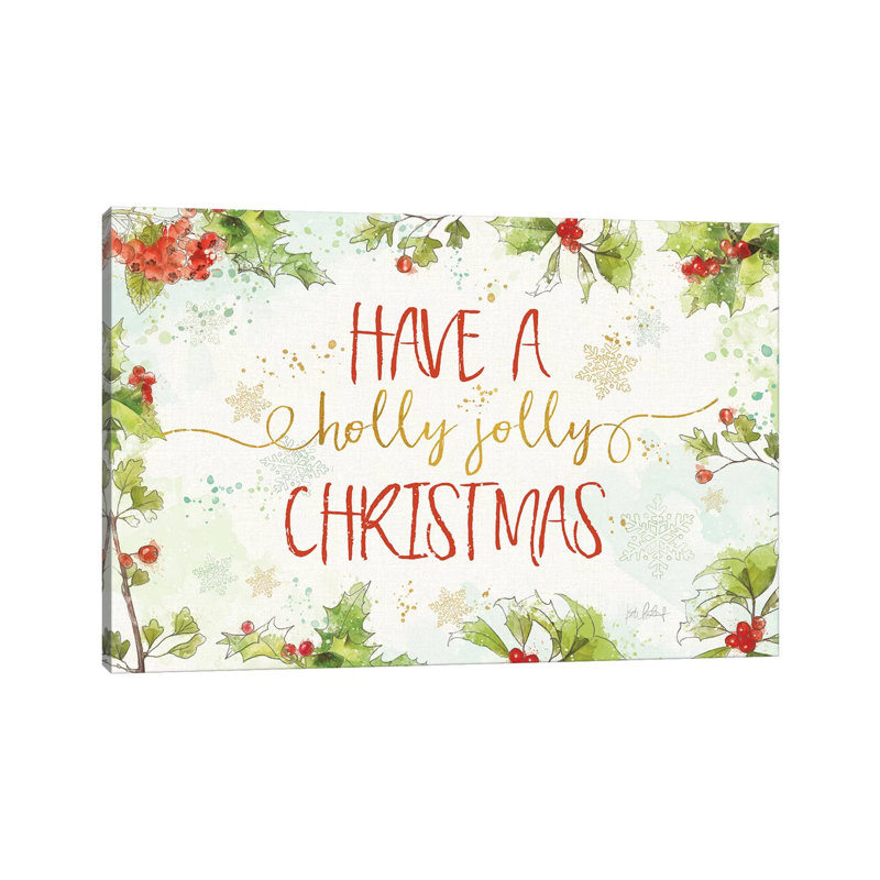 «Christmas Sentiments I» par Katie pertiet - art textuel sur toile tendue, H 8 po x l 12 po x P 0,75 po