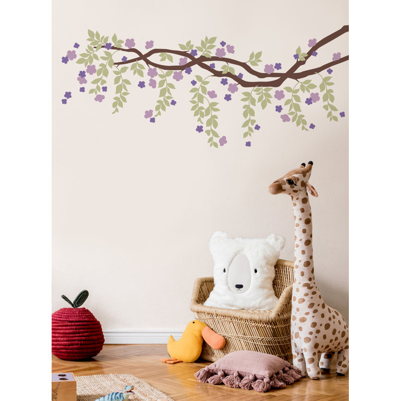 Décalcomanie murale vignes Cherry Blossom, Mauve, H 5 po x l 4,5 po x P 1 po