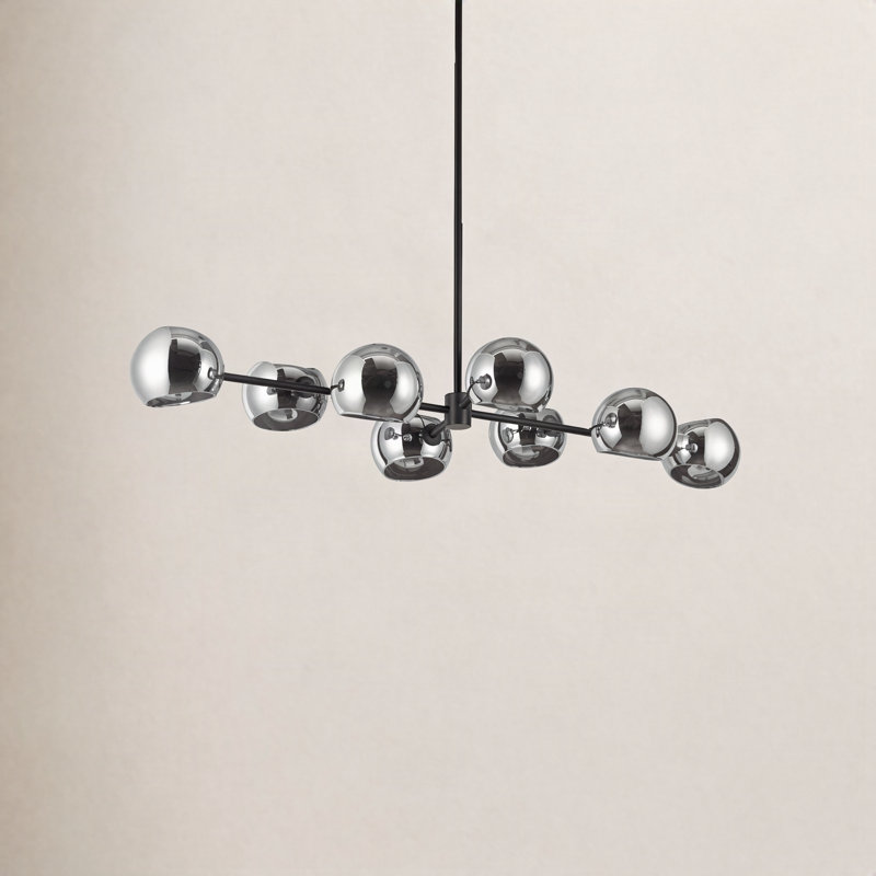 Willow 8 - Light Sputnik Chandelier, Smoke Solid, Matte Black
