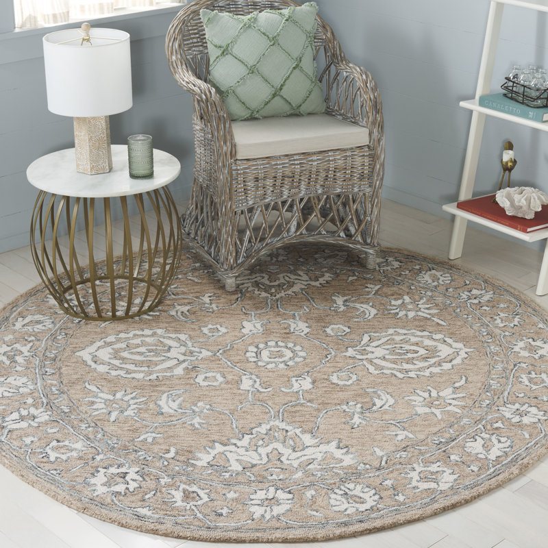 Tapis oriental en laine touffeté à la main Metro, Rond 6 pi