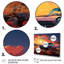 Rose et jaune voiture américaine classique Sunset Meadows - ensemble de décorations murales multi-panneaux