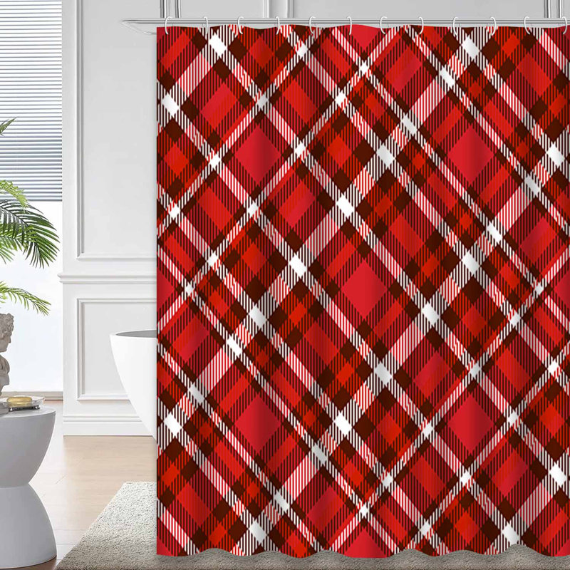 Rideau de douche Diagonal Red, L 72 po x l 78 po