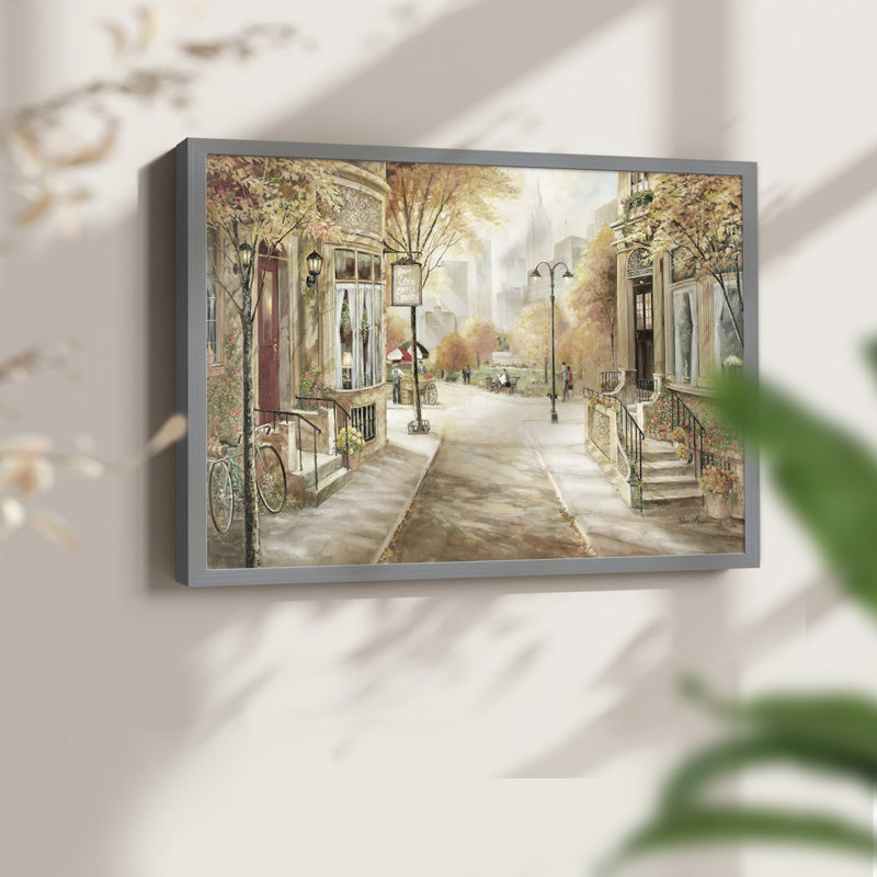 City Café -Framed Print - Restickable, H 8 po x l 10 po, Gris